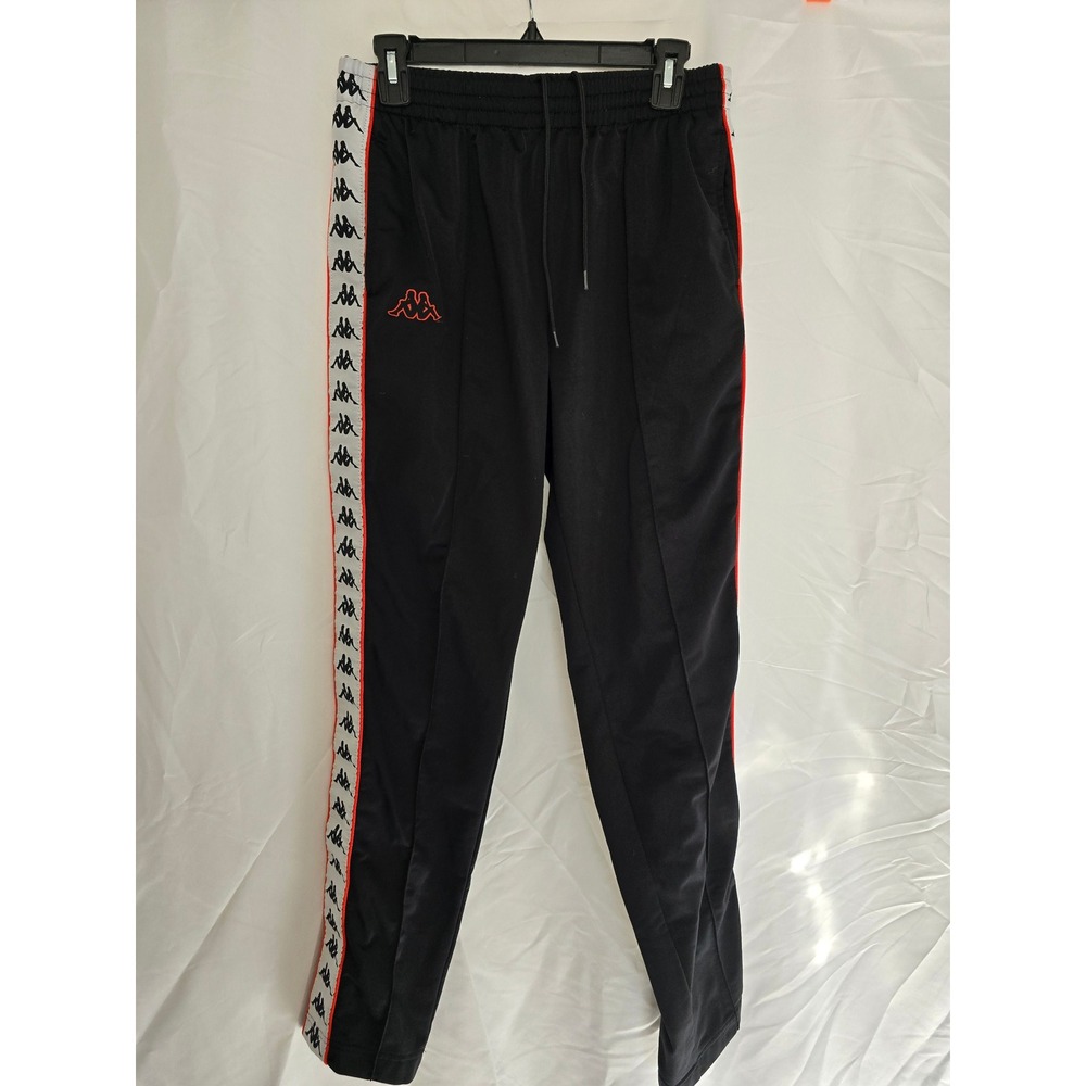 Kappa Men’s Black Track Pants with Red Trim